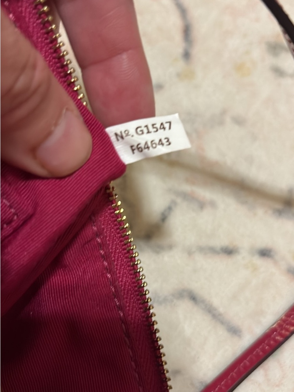 Coach Zip Wristlet W/Credit Card Slots Khaki/Cranberry F64643. Cute for SUMMER! - Picture 5 of 6